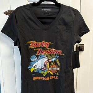 NWT Black Women's small, short sleve Harley Davison Tee